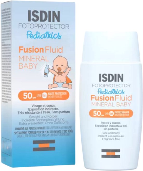 ISDIN - Fotoprotector Pediatrics Fusion Fluid Mineral Baby SPF50+ - 50ml - Zonnebrand voor baby en kind