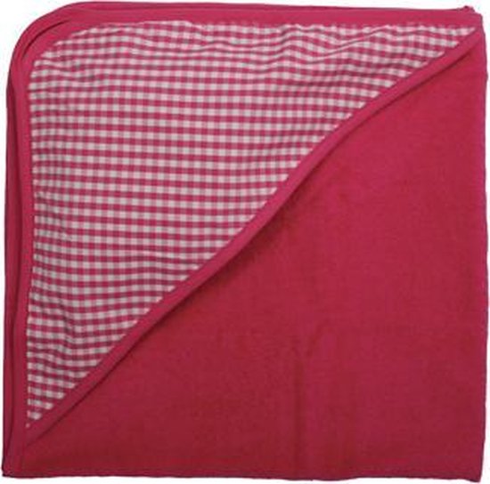 ISI Mini - Badcape 80x80 cm - Geruite kap fuchsia van ISI MINI