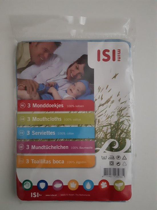 Isi Mini Monddoekjes - 3 stuks in verpakking - Blauw van ISI MINI