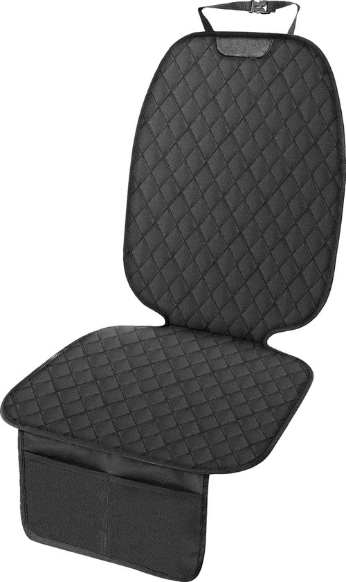 Isofix autostoelbeschermer voor kinderzitje, autostoelbeschermer, antislip en waterdicht met dikke vulling en 2 mesh-vakken voor leren stoelen van Smart eLf