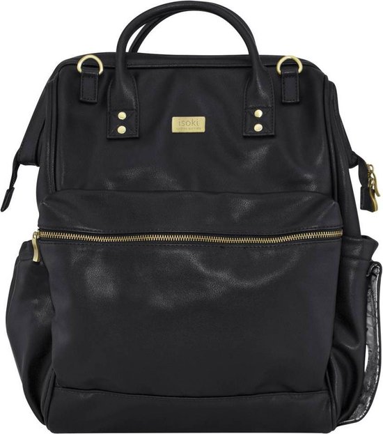 Isoki Luiertas Byron Backpack - Toorak Zwart Zwart van Isoki