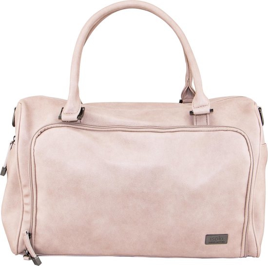 Isoki luiertas Double Zip Satchel Mushroom Pink Roze van Merkloos