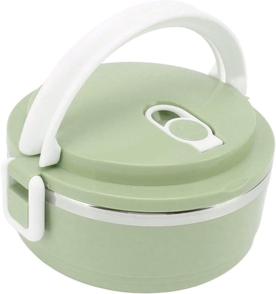 Isolatie Lunchbox - Rvs Bento - Lunch Meenemen - Ventilatiegat - 1 Liter - Donkergroen
