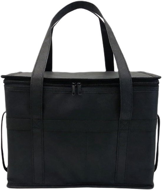 Isolatiezak - Koeltas Picknicktas - Eten Koel Houden - Niet-geweven Isolatie - 30 Liter - Zwart
