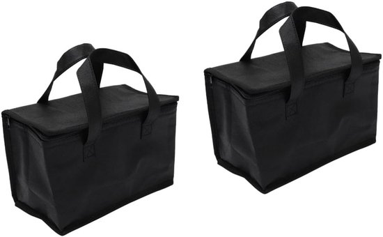 Isolatiezakken Set - Voedseldrager - Maaltijden Vervoeren - Warmte & Koude Isolatie - 28 x 17 x 14 cm - Zwart