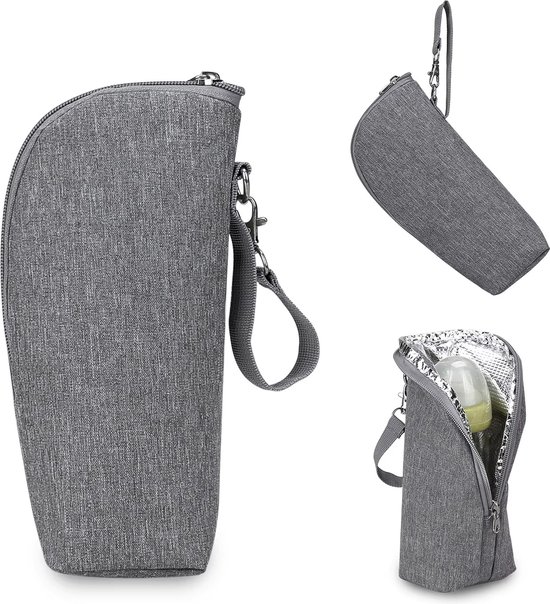 Isolerende Flessentas - Melkfles Warmhoudtas - Thermotas - Koeltas - Grijs van Merkloos