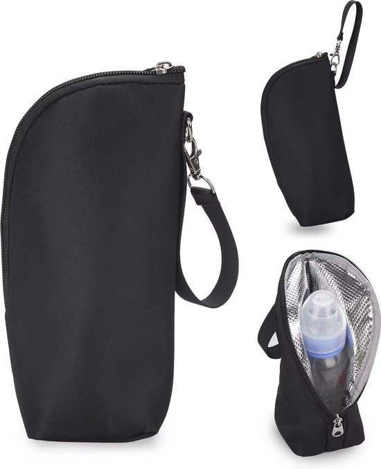 Isolerende Flessentas - Melkfles Warmhoudtas - Thermotas - Koeltas - Zwart van Merkloos