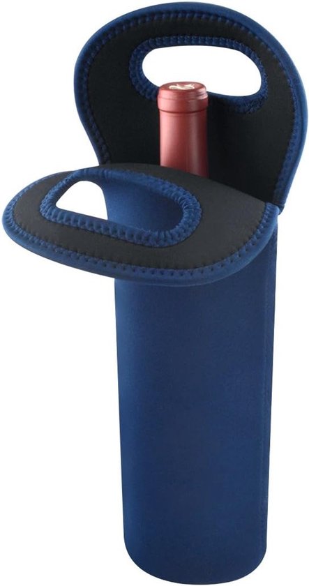 Isolerende Koeltas voor Reizen, Waterdichte Neopreen Fleshouder voor Wijn, Ideaal voor Picknicks en Uitjes, Geschikt voor 750ml Wijnflessen (Blauw)