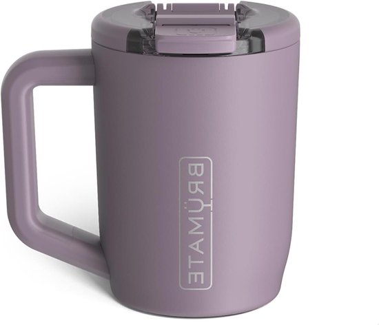 Isolerende Mok - Reismok met Handvat - Warme Dranken Meenemen - Lekvrij Deksel Systeem - 425 ml - Lilac Dusk
