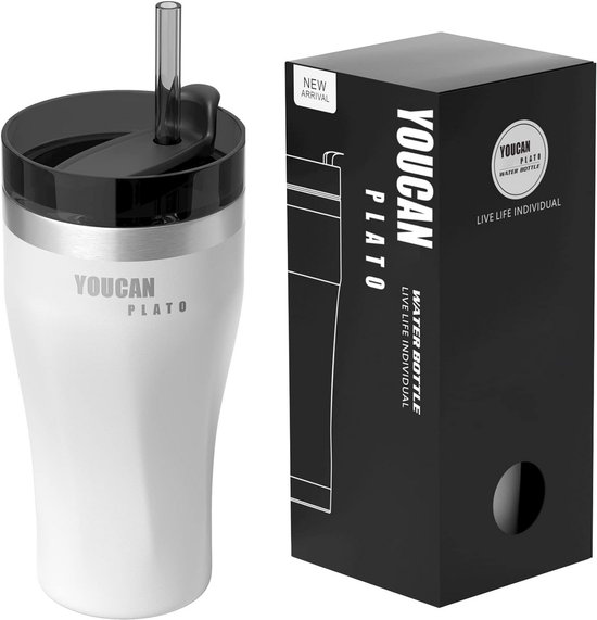 Isolierte Tumbler 20oz met Deksel en Rietje voor Warm en Koud