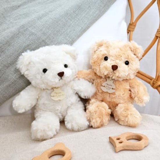 Ivoorkleurige Pluche Knuffelbeer 21 cm voor Baby's