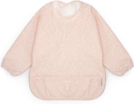 J. Børn Slabbetje Lange Mouwen met Brede Opvangbakpe (6 maanded - 2 jaar) - Peuter Kliederschort - Verfschort - Baby Slabber / Schort - Mouwslab - Mouwslabber (Bloemen) van J. Børn