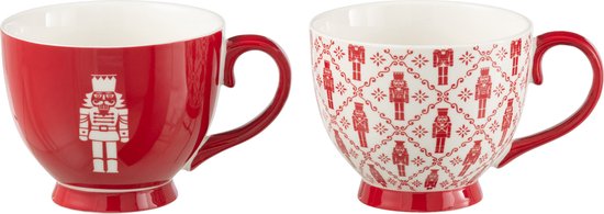 J-Line mokken notenkraker - keramiek - rood/boîte - noisette van J-Line
