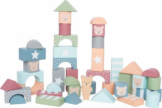 Jabadabado Houten blokken Teddy (50-delig) van JaBaDaBaDo