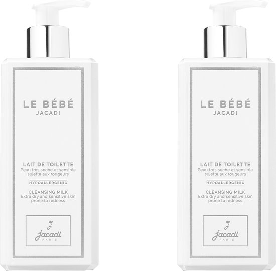 Jacadi Paris - Le Bébé Skincare - Reinigingsmelk - Extra Droge & Gevoelige Huid - 2 x 400 ml - Voordeelverpakking van Jacadi Paris