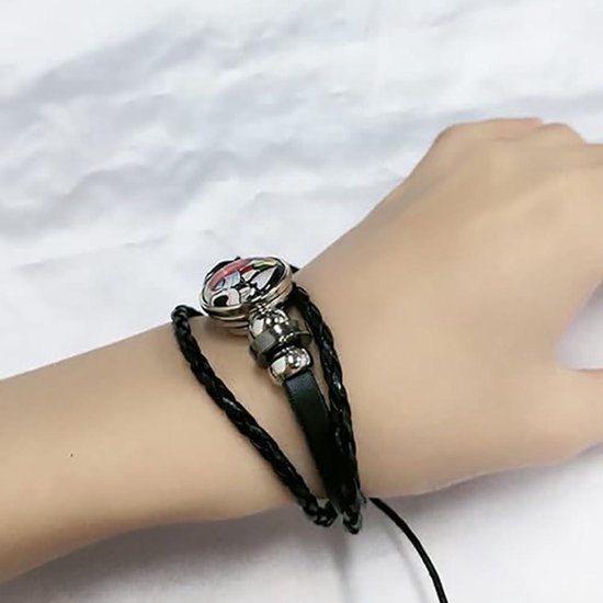 Jack and Sally Nightmare Before Christmas Beads Adjustable Handwoven Leather BraceletHandwoven Leather Bracelet Braided Inspired Couple Matching BraceletsPromise Jewelry Gifts for Women Men Lover van Merkloos