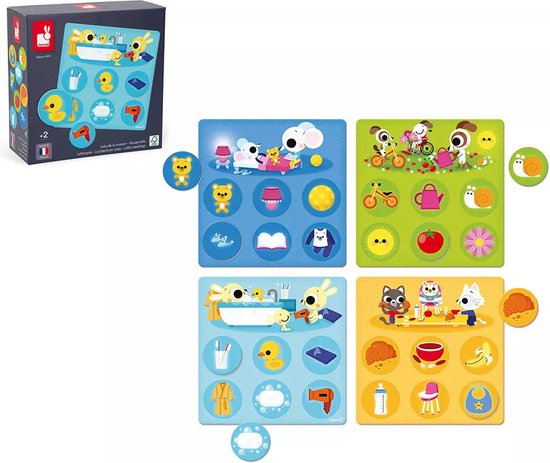 Janod - Lotto Het Huis - Bingospel - Stimuleert De Observatie En Woordenschat Van Kinderen - Dierenbingospel Voor Maximaal 4 Spelers - Geschikt Vanaf 2 Jaar van Merkloos