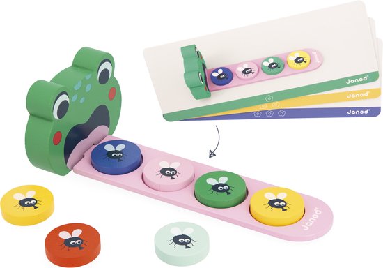 Janod Pedagogie - De Algoritme Kikker - Dit Educatieve Spel Helpt Kinderen Kleuren Te Onderscheiden En Een Logische Volgorde Te Herkennen - Geschikt Vanaf 3 Jaar van Janod