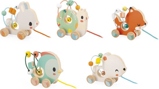 Janod Pure - Baby Looping Trekfiguurtjes Dieren van Janod