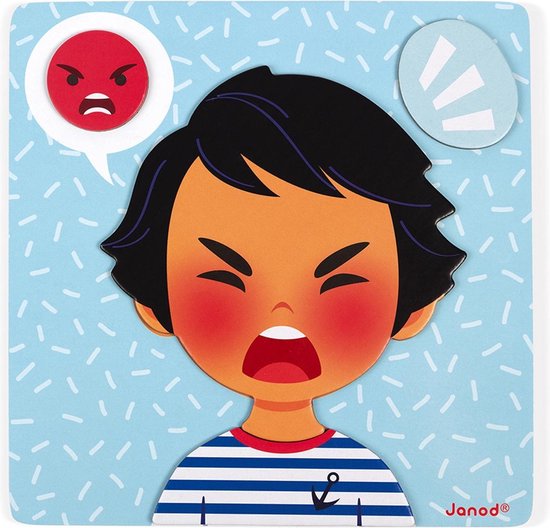 Janod Spel - Magnetische Emoties - Dit Educatieve Magnetische Spel Laat Kinderen Emoties Ontdekken Dankzij Geïllustreerde Kaarten Die Verschillende Situaties Uit Het Dagelijks Leven Voorstellen - Geschikt Vanaf 2 Jaar van Janod
