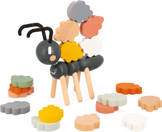 Janod Sweet Cocoon - Houten Evenwichtspel Mier - Wie Legt De Meeste Blaadjes Op De Rug Van De Mier? - Een Spel Dat Lachen En Behendigheid Belooft - Geschikt Vanaf 2 Jaar van Janod