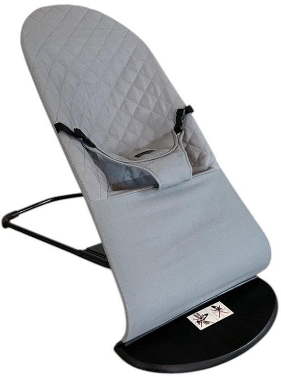 JAXX-HOES-met gesp-wipstoel hoes-katoen-grijs- wasmachine geschikt van Merkloos