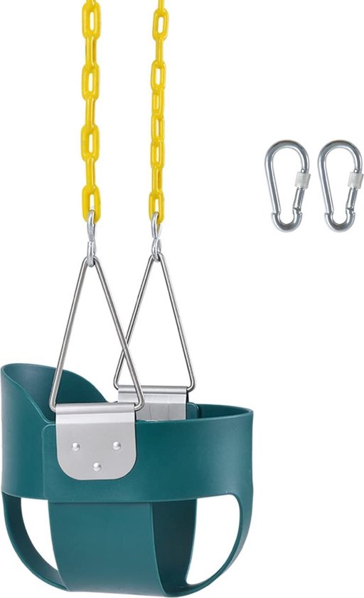 JAXY Babyschommel - Kinderschommel - Babyswing - Babyschommel Buiten - Peuter Schommel - Schommel Baby Buiten - Schommelzitje - Baby Schommel - Groen van Merkloos