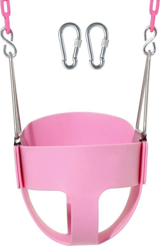 JAXY Babyschommel - Kinderschommel - Babyswing - Babyschommel Buiten - Peuter Schommel - Schommel Baby Buiten - Schommelzitje - Baby Schommel - Roze van Merkloos