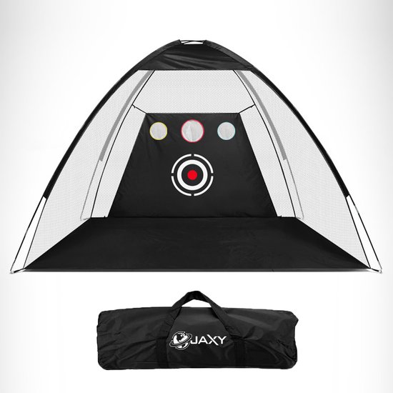 JAXY Golf Net - Chippingnet - Golftrainingsmateriaal - Golfmat Oefen - Golf Training - Golf Oefennet - Golf Net Voor In De Tuin - Golf Practice - Golf Accessoires - 300 Cm - Zwart van JAXY