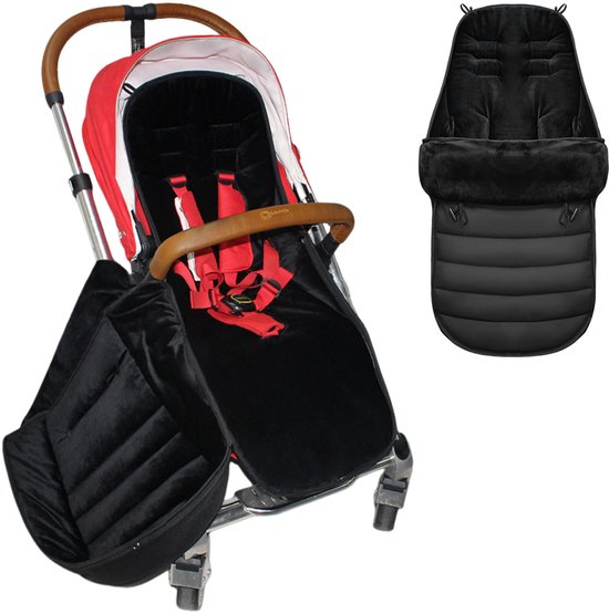 JeiibrZui Winterhoes Voor Kinderwagen - Universele Voetenzak Voor Kinderwagen - Dubbellaags Gewatteerd Ontwerp Bestand Tot -30°C - 1 Stuk - Voor Baby Rood En Zwart van Merkloos
