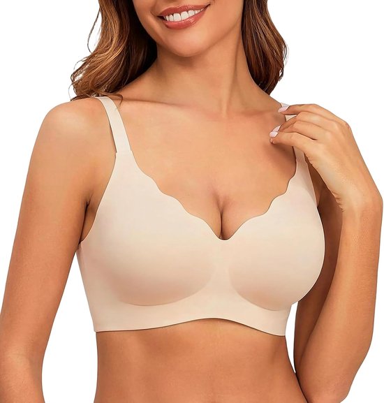 Jelly Bras voor vrouwen volledige ondersteuning - geschulpte naadloze draadloze bh's push-up bralette dagelijks comfort