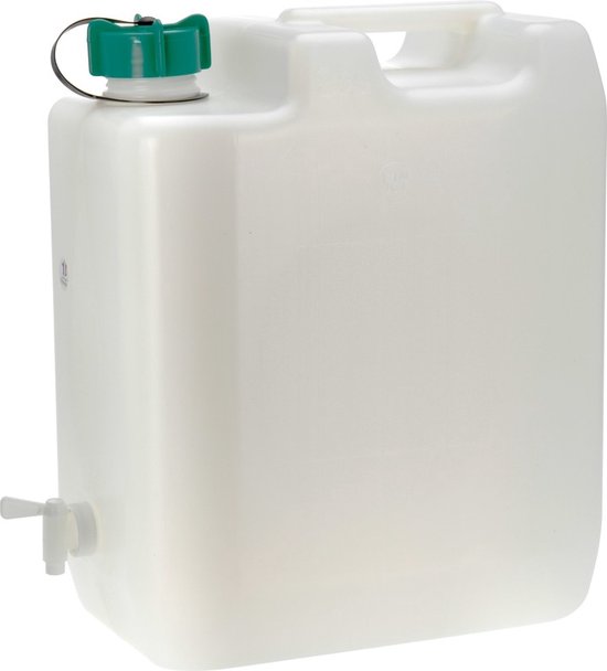 Jerrycan/watertank met kraantje - 35 liter - voor water - extra sterk kunststof - 42 x 25 x 47cm van Gepetto