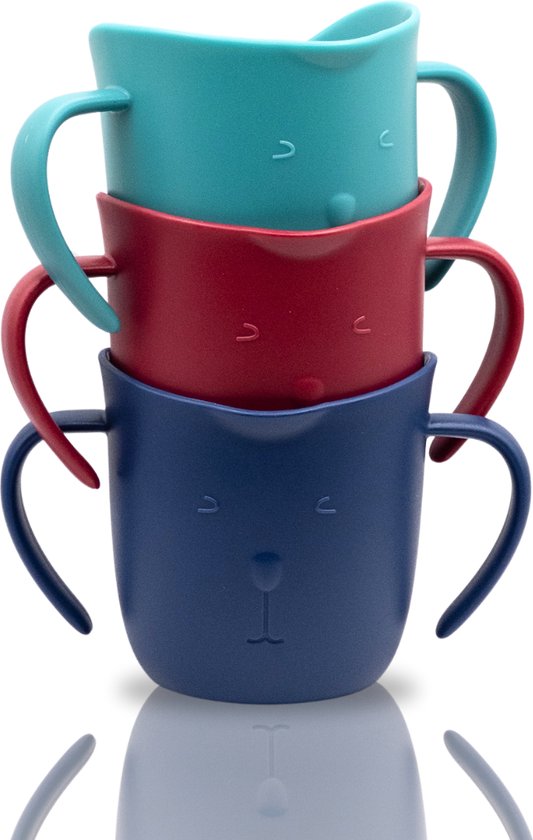 JGR – Oefenbeker Set voor Baby’s & Kinderen – Kinder en baby bekers - Zelfstandig Leren Drinken, Betere Slaaproutine, Handig Grip & Comfortabel Tuitje – Ideaal voor Kleine Handjes – Handig Formaat van Merkloos