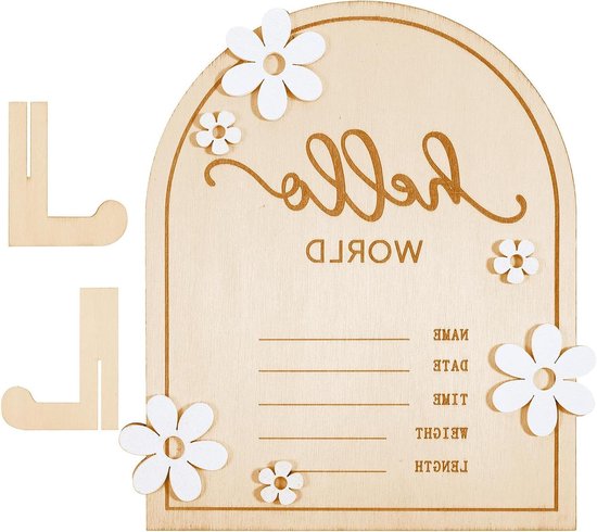 JGS Premium - Houten Baby Aankondigingsbord Daisy - Geboorte Aankondiging - Baby Shower Cadeaus - 178 x 163 cm van JGS Premium