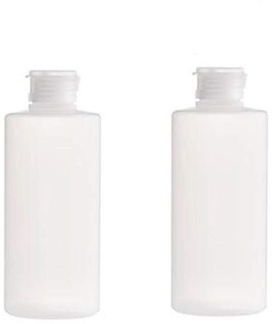 JHUBERS- Knijpfles 200ml - 2 Stuks - Transparant - Kunststof - Flip Cap - Hervulbaar - Lekvrij Ontwerp - Cosmetische Fles