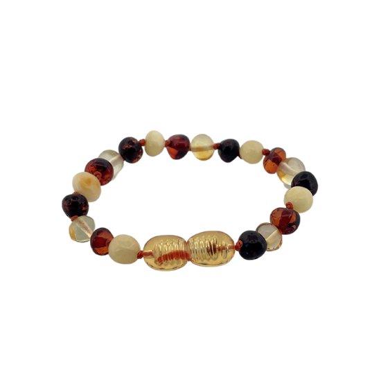 Jikkies ® - Barnsteen Armband - Baby Armbandje - Natuurlijk Baltisch Barnsteen - Pijnstillend tegen doorkomende tandjes - Multi - 14CM van Jikkies