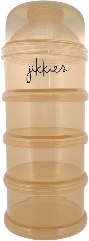 Jikkies Melkpoeder doseerdoosjes - Beige - Melkpoeder bewaarbakjes - Melkpoeder toren - Melkpoedertoren - Melkpoederdoos - Dispenser - 4 lagen - BPA FREE - Getest op EN14372 van Jikkies
