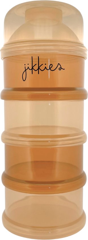 Jikkies Melkpoeder doseerdoosjes - Beige Mix - Melkpoeder bewaarbakjes - Melkpoeder toren - Melkpoedertoren - Melkpoederdoos - Dispenser - 4 lagen - BPA FREE - Getest op EN14372 van Merkloos