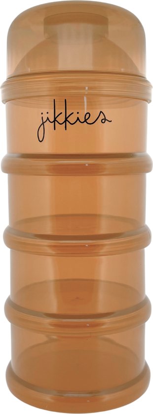Jikkies ® - Melkpoeder doseerdoosjes - Taupe - Melkpoeder bewaarbakjes - Melkpoeder toren - Melkpoederdoos - Dispenser - 4 lagen - BPA FREE - Getest op EN14372 van Jikkies