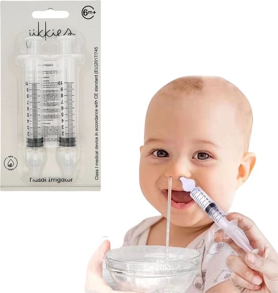 Jikkies ® - Neus Reiniger Baby- Neusreiniger - Neuszuiger - Snotzuiger - Snotneus - Loopneus - Verkouden - Verkoudheid - Neusspuit - Spuit - Neuspomp - Tegen Hooikoorts - Verlichtend - Veiligheid - Getest - 2 Stuks van Jikkies