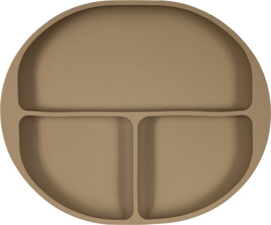 Jikkies® - Siliconen Kinderbord - Baby Bord - Bord - Zuignap - Met Vakken - Olijf Groen- Veilig - Duurzaam - Kindvriendelijk - 100% Siliconen - Vaatwasserbestendig - Magnetronbestendig - Veilig Getest van Jikkies