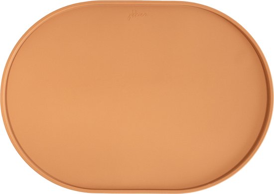 Jikkies® - Siliconen Placemat - Siliconen - Taupe - Antislip - Ondergrond voor je Kleintje - Extra Groot - Opstaande Rand - Veilig - Voldoet aan EN-normen - Magnetron & Vaatwasser bestendig - Combinatie van een Placemat & een Bord van Jikkies