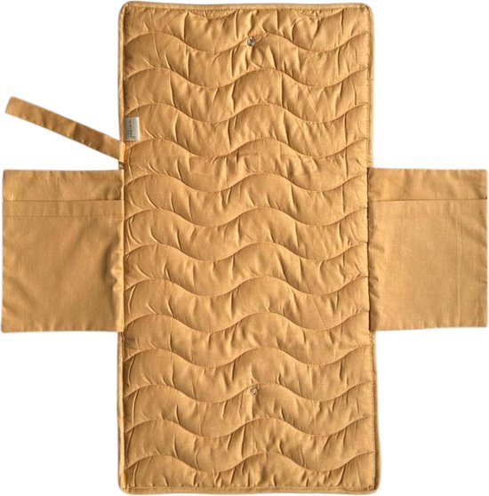 Jikkies ® - Verschoningsmat - Verschoonmat - Voor Onderweg- Opvouwbaar - Met 2 Opbergvakken - Taupe van Jikkies