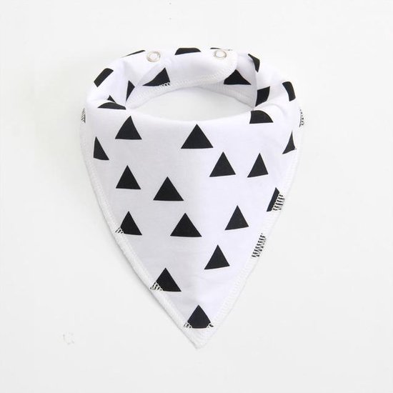 JillyBee - Slab - Slabbetje - Slabber - Bandana - Driehoek - Driehoekjes - Wit - Zwart van JillyBee