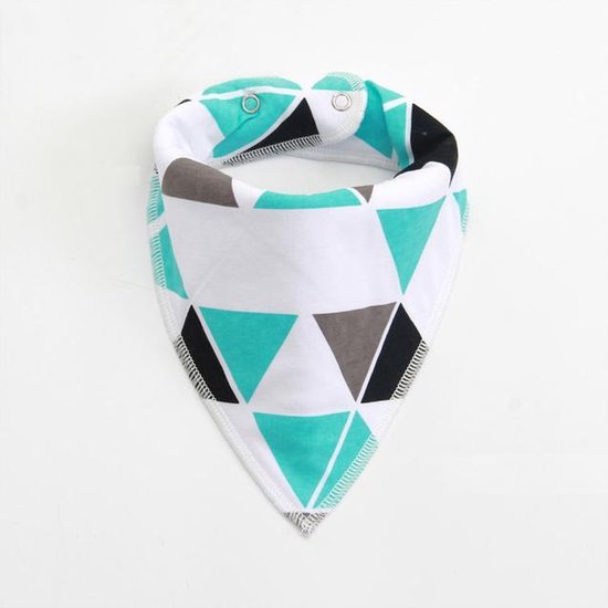 JillyBee - Slab - Slabbetje - Slabber - Bandana - Driehoek - Groen - Grijs - Wit - Zwart van JillyBee