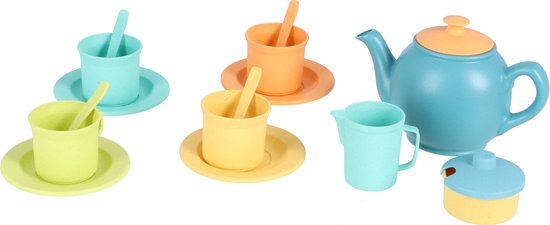 Jipy Bio Theeset Speelgoed - 15-delig theeservies van bioplastic - 3+ jaar van Merkloos