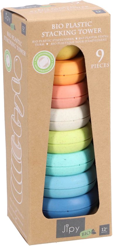 Jipy Bioplastic Speelgoed Stapeltoren. van BiOBUDDi