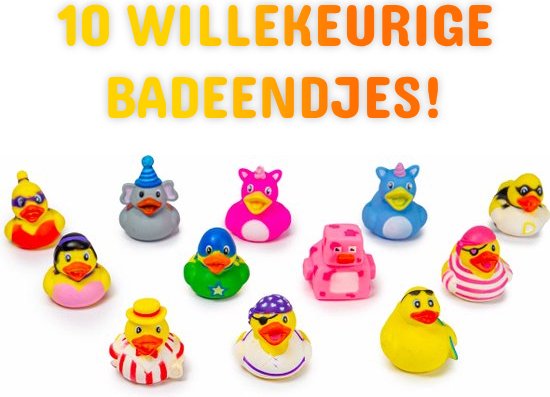 JMShops - 10x Willekeurige Badeendjes 6 cm {Badspeelgoed - Eend Duck Toy - Speelgoed voor kinderen jongens meisjes - Water Zwemmen Zwembad Pool - Badeenden Baby}