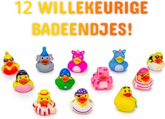 JMShops - 12x Badeendjes 6 cm - Badspeelgoed - Eend Duck Toy - Speelgoed voor kinderen jongens meisjes - Water Zwemmen Zwembad Pool - Badeenden Baby - Set van 12 van JMShops