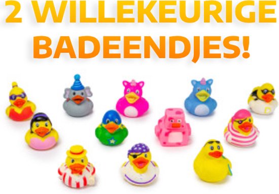 JMShops - 2x Willekeurige Badeendjes 6 cm {Badspeelgoed - Eend Duck Toy - Speelgoed voor kinderen jongens meisjes - Water Zwemmen Zwembad Pool - Badeenden Baby} van JMShops